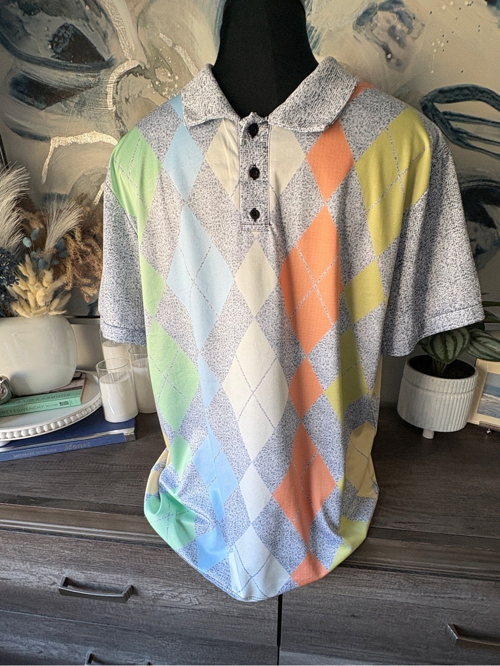 Pastel Argyle Polo Shirt - Multi